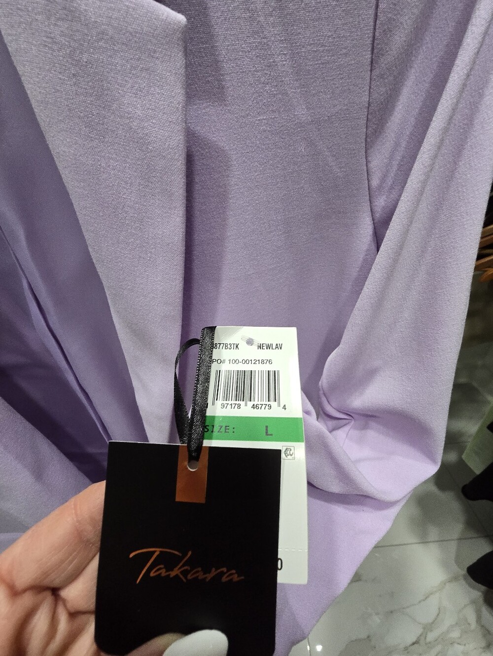 Takara Lavender Open Front Blazer Ruched Sleeve Career Jacket NWT Size L - Picture 4 of 8